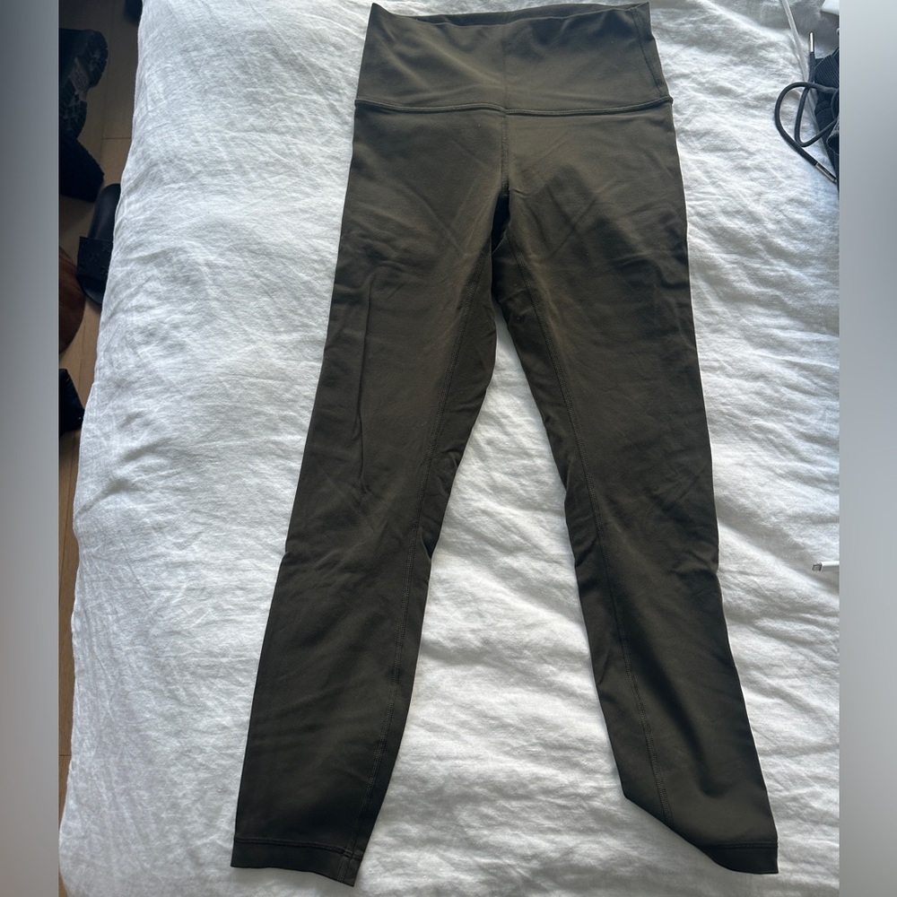 Lululemon Olive Green Wunder Train High Rise Tight 25” Size 6